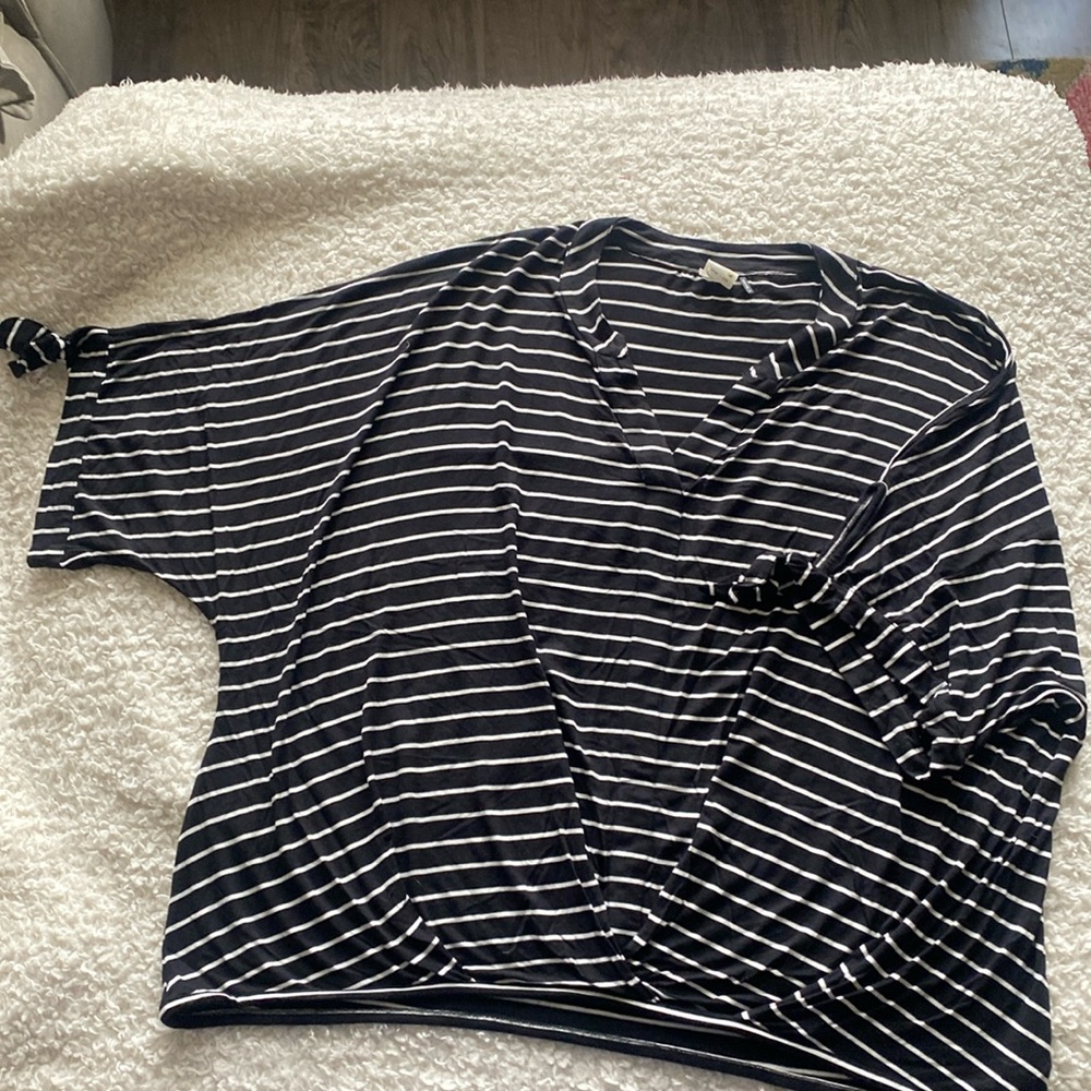 AKEMI + KIN Anthropologie black & white striped top